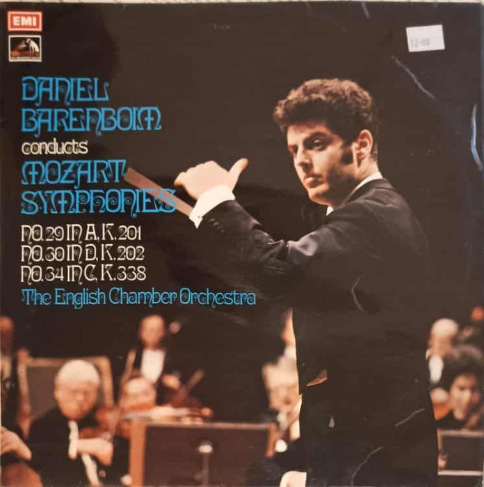 Disc vinil, LP. Mozart Symphonies: No. 29 In A, K.201; No. 30 In D, K.202; No. 34 In C, K.338-Daniel Barenboim,
