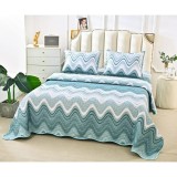 Cumpara ieftin Set Cuvertura de Pat din Bumbac, 3 Piese cu Model - PIT200