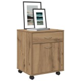 VidaXL Dulap cu roți, stejar artizanal, 45x38x54 cm, lemn prelucrat