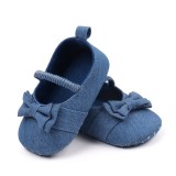 Pantofiori albastru denim pentru bebelusi (Marime Disponibila: 3-6 luni