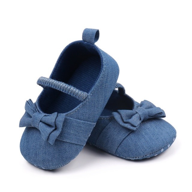 Pantofiori albastru denim pentru bebelusi (Marime Disponibila: 9-12 luni