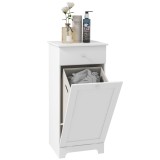 HOMCOM Mobilier de baie cu coș pentru rufe, mobilier de depozitare cu sertar - 40L x 40l x 90,5&Icirc; cm - alb | Aosom Romania