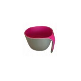 Bol cu strecuratoare detasabila, 23cm, roz, gri, Kassel, salata, plastic