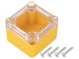 Carcasă Universală ABS Galben 49mm x 51mm x 36mm Garnitură, KRADEX