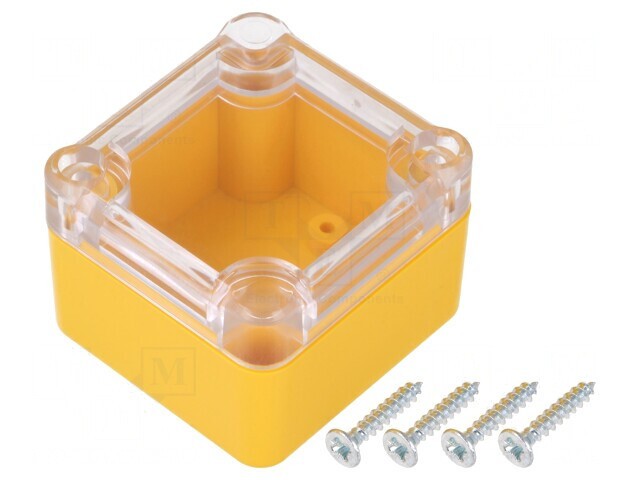 Carcasă Universală ABS Galben 49mm x 51mm x 36mm Garnitură