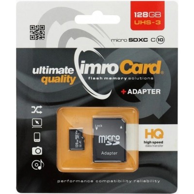 Card Memorie microSDXC Imro, 128Gb, Clasa 10 / UHS-1 U3, Cu Adaptor foto
