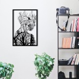 Cumpara ieftin Tablou metalic Arakan Negru 42x62 cm