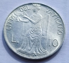 252. Moneda Vatican 10 lire 1980 (Cardinal virtues - Temperance) foto