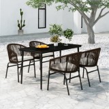 Gossi set de mobilier pentru gradina, 5 piese, maro