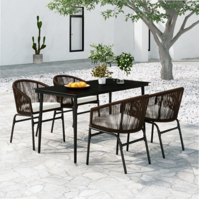 vidaXL Set de mobilier pentru grădină, 5 piese, maro foto