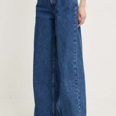 Pepe Jeans jeansi WIDE LEG JEANS UHW femei, culoarea albastru marin, PL204740CT9