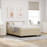 VidaXL Pat cu arcuri cu saltea Bej 160x200 cm Corduroy
