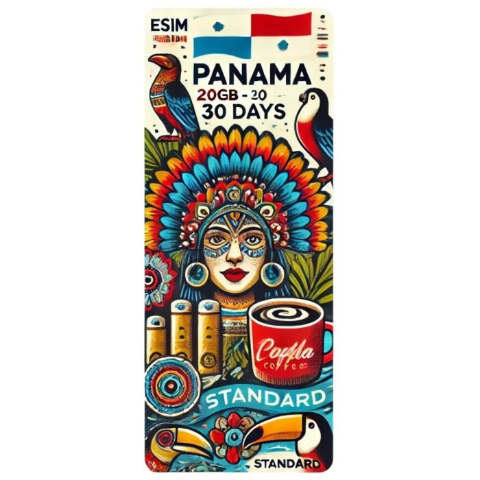 eSIM Panama, 20GB, 30 Days, Standard
