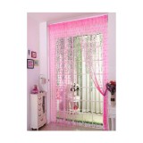 Cumpara ieftin Perdea Franjuri 100 x 200cm - Roz cu Inimioare - 04738