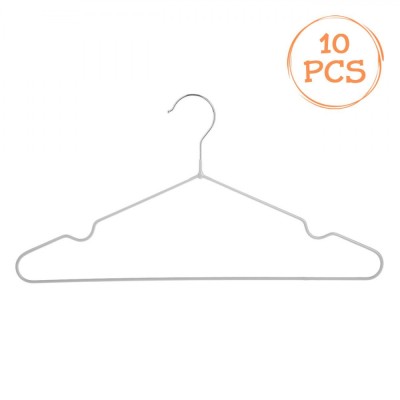 Umerașe Metalice, Set 10 Bucăți, Acoperire Plastic, Gri, 40x19cm foto