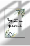 Unframed Religious Canvas Poster in Romanian - Digital Print - Rugati-va neincetat | A4 (21 x 29.7 cm)