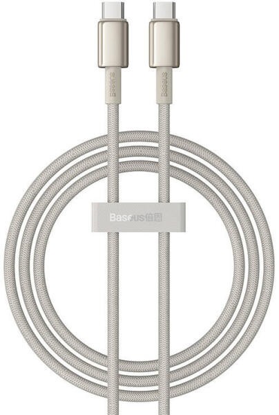 CABLU alimentare si date Baseus Tungsten, Fast Charging Data Cable pt. smartphone, USB Type-C la USB Type-C 100W, braided, 1m, galben &quot;P10319800G21-00