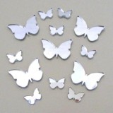Set 100 Oglinzi Acrilice Fluturi &ndash; Autoadezive Decorative Pereți, Argintiu Premium | Coral Best Deals 4 cm 3 cm Argintiu 100 x Stickere Decorative Aut