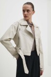 Answear Lab geaca ramones femei, culoarea bej, de tranzitie, oversize
