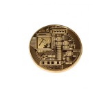 Moneda Suvenir Bitcoin Aurie, 40mm, Metal, Cutie Protectie - Colectie Numismatica