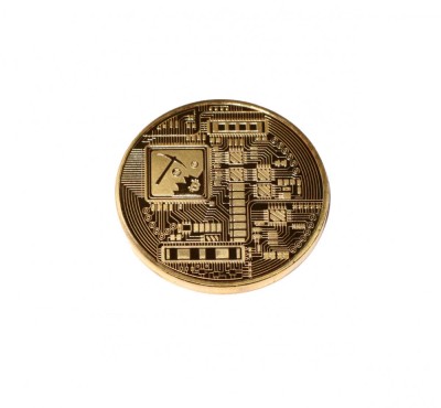Moneda Suvenir Bitcoin, diametru 40 mm, in cutie de plastic foto