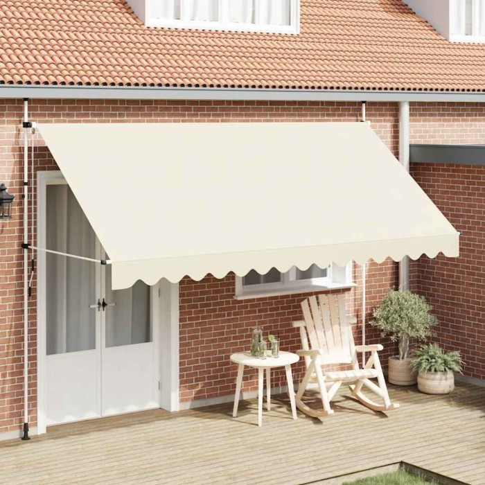 Copertină retractabilă manual, crem, 400 cm