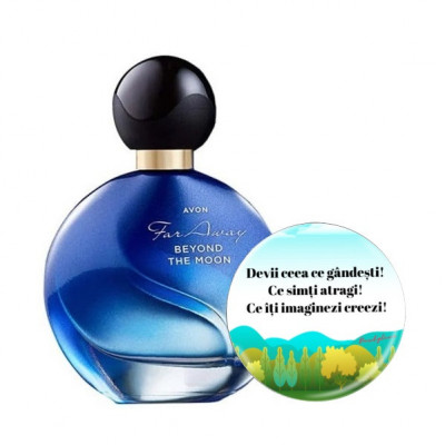 Parfum dama Far Away Beyond the Moon 50 ml si insigna Dactylion cu mesaj motivational foto