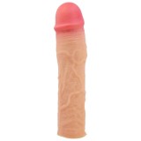 Manșon realist PRETTY LOVE STEVENSON, pentru extensia penisului, material moale și rezistent la apă, lungime 20.5 cm, culoarea pielii