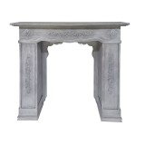 Cumpara ieftin Masca semineu decorativa lemn maro gri 113 x 26 x 100 cm