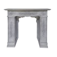 Masca semineu decorativa lemn maro gri 113 x 26 x 100 cm