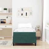 VidaXL Cadru de pat Verde &icirc;nchis, verde și alb 90 x 200 cm Catifea