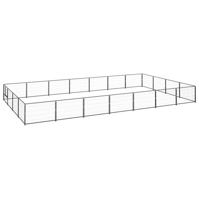 Padoc pentru c&acirc;ini, negru, 28 m&sup2;, oțel