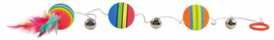 Jucarie 3 mingi Rainbow cu Clopotel Pe Sfoara 3.5 cm 4133 foto