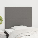 vidaXL Tăblii de pat, 2 buc, gri &icirc;nchis, 90x5x78/88 cm, textil