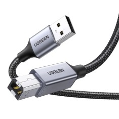 CABLU USB Ugreen, &amp;quot;US369&amp;quot; USB 2.0 (T) la USB Tip B (T), pentru imprimanta, 3m, braided, negru, &amp;quot;80804&amp;quot; (timbru verde 0.08 lei) - 6957303888047 foto