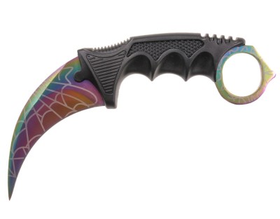 Cutit karambit de vanatoare IdeallStore&amp;reg;, Rainbow Web, 18.5 cm, multicolor foto