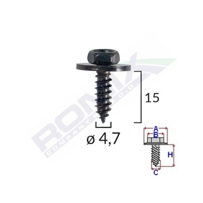 SURUB UNIVERSAL FIXARE NEGRU 4.7X15MM SET 10 BUC 61668 foto