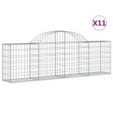 Cumpara ieftin Cosuri gabion arcuite 11 buc, 200x30x60/80 cm, fier galvanizat