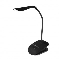 Lampa LED, Esperanza Deneb ELD104K, cu clema de prindere, brat flexibil 21 cm, cablu 110 cm, neagra