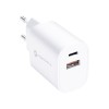 Incarcator de Calatorie Forcell F-Energy, Type-C + USB-A, 35W, PD QC 4.0, Alb