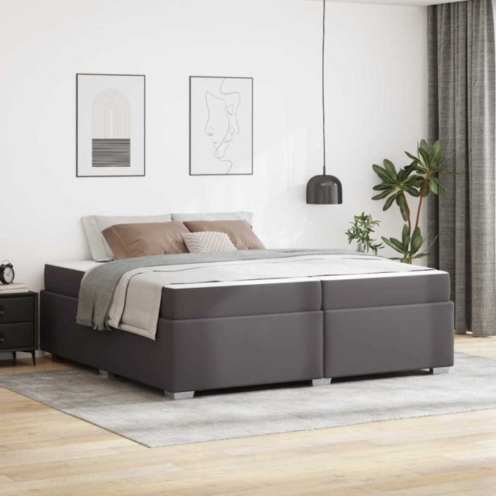 Cadru de pat Gri 200 x 200 cm Piele artificială