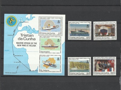 TRISTAN DA CUNHA 1990 CORABII VAPOARE HARTI foto