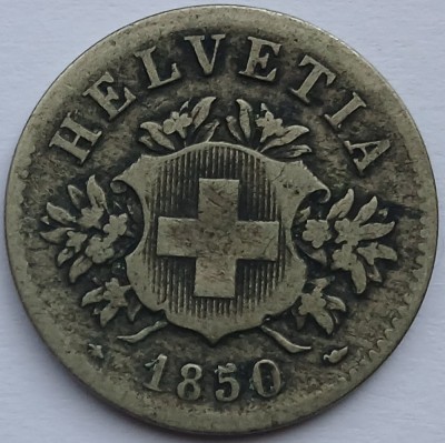 Elvetia, 20 Centimes 1850 foto