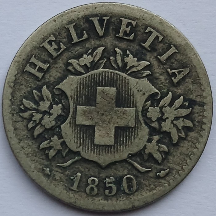 Elvetia, 20 Centimes 1850