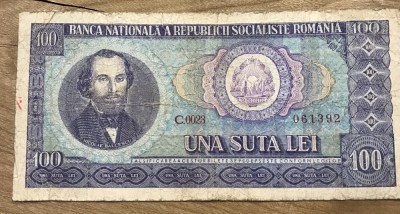 (BNK A) Romania bancnota 100 lei 1966 foto