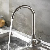 Baterie Bucatarie Monocomanda Pipa Pivotanta Cartus Ceramic Inox Satinat Racorduri Kit Fixare Incluse CF001 ModernLight Concept