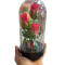 Trandafir in cupola, suport plastic, cu baterie, iluminat cu leduri, 20 cm,