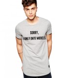 Tricou gri barbati - Sorry, i only date models - L, THEICONIC