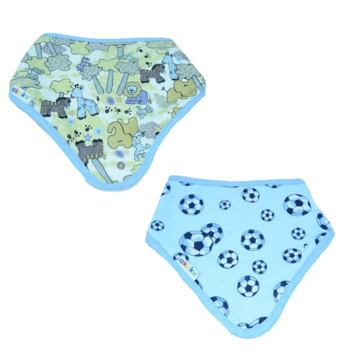 Set 2 bavete din bumbac pentru bebelusi Akuku A1465-AL, Multicolor Set 2 bavete din bumbac pentru bebelusi Akuku A1465-AL, Multicolor