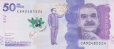 Bancnota Columbia 50.000 Pesos 2019 - P462 UNC ( Gabriel Garcia Marquez - vezi descriere )